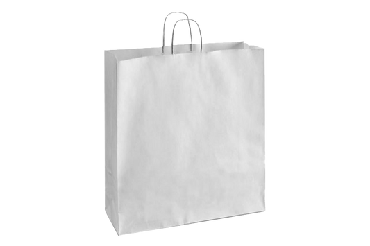 Paper Shopping Bags with handle, WHITE,  16x6x19,  200 pcs