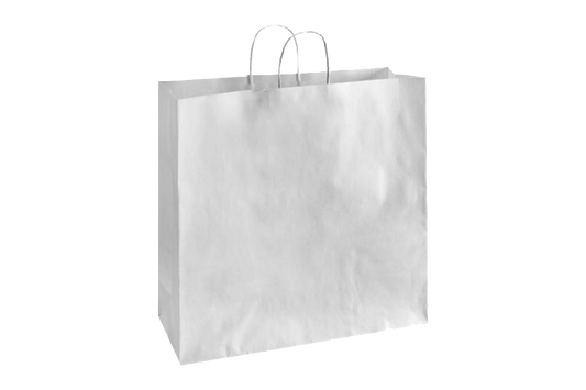 Paper Shopping Bags with handle, WHITE,  18x7x19,  200 pcs