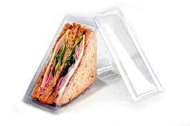 Sandwich Wedges Plastic Hinged, 7'' x 4'' x 3.55'' #300pcs, #TE74SW