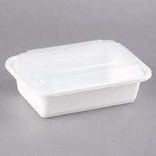 Microwavable Container Rectangular Combo, 150 sets, 32 oz, #White, #DT-32W