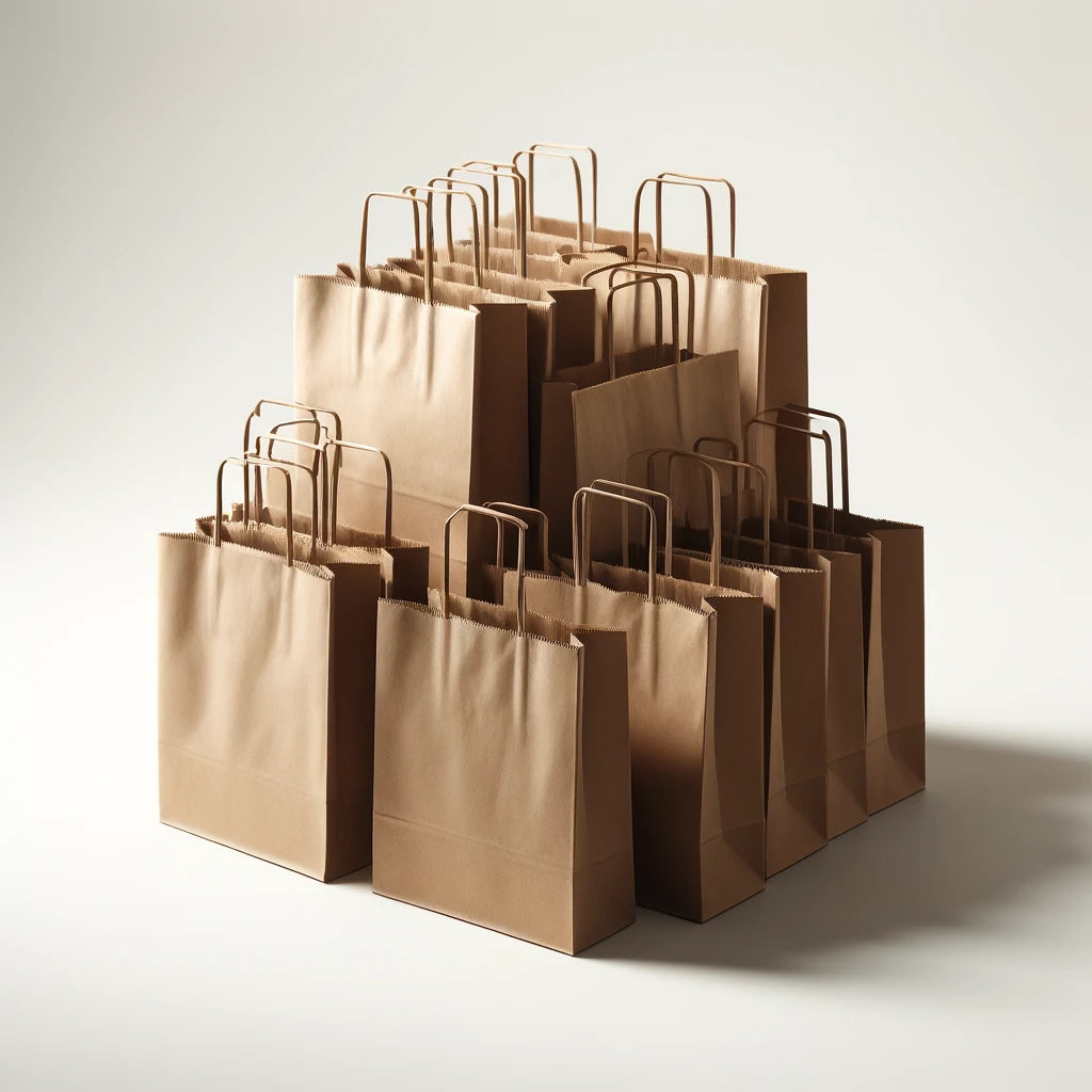 Paper shopping bags with handles