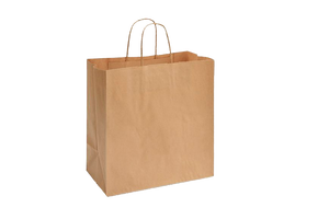 Paper Shopping Bags with handle, KRAFT, 10'' x 6.5 x13''  250 pcs, #EM-1653