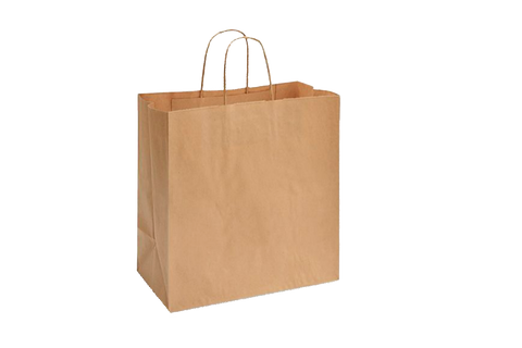 Paper Shopping Bags with handle, KRAFT, 10'' x 6.5 x13''  250 pcs, #EM-1653