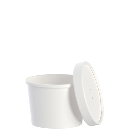 SOLO Double Wall Paper Soup and Hot Food Cup – 12 oz, With Vented Paper Lid, 250 sets/case