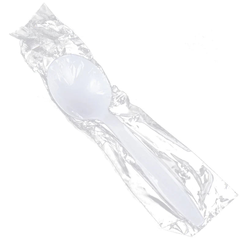 Dynasty Individually Wrapped Plastic Soup Spoons - 1000pcs
