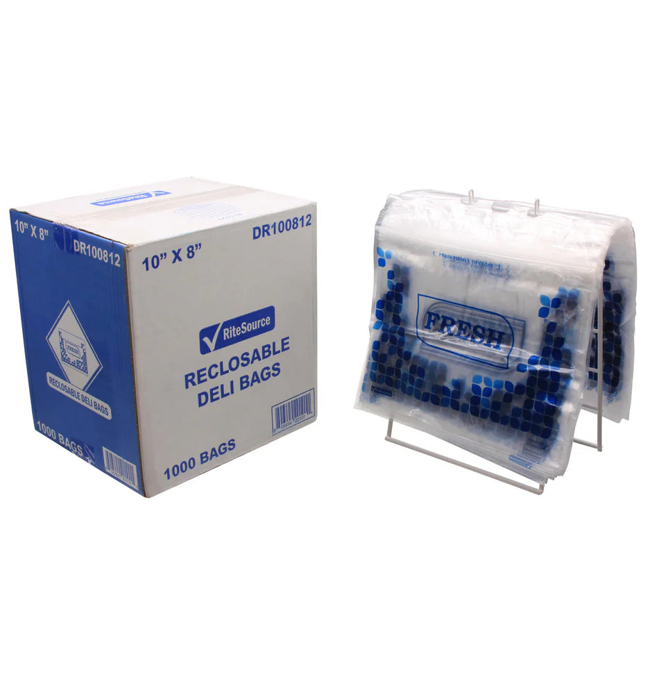 RiteSource Low Density Stock Print Ziplock Deli Bag - 10" x 8"