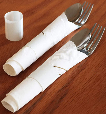 White Napkins Bands, 2.5 M, 2500/pack, 1.5'' x 4.5'', **Open Box**