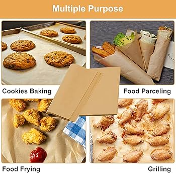 Silicone Parchment Paper, #Kraft,  16.5'' x 24.5''  1000 pcs, #3~4 Bakes, 45g, #Koality #Kraft