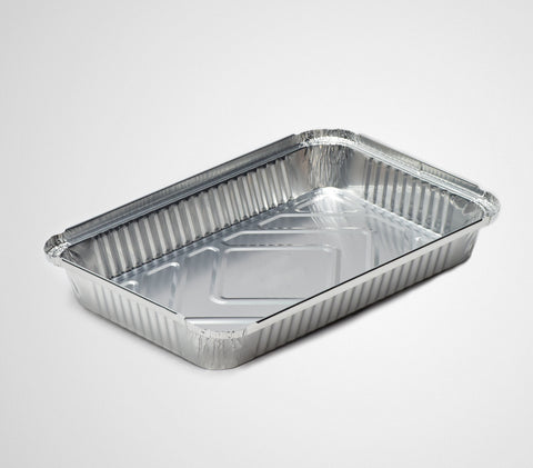 Foil Container Rectangular, #1.5 LB, #Shallow, 500pcs, 8.5''x6''x1.45'' (Code:0060225)(Lids: 0060250 & AC-225DL & AC-225L)