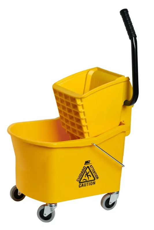 Mop Bucket With Side Press Wringer Combo, 32 Qt/8 Gallon, #Distribution Plus,  Made In Canada