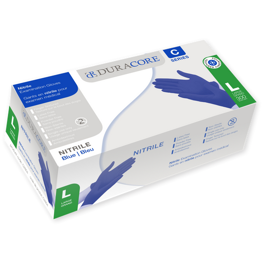 Blue Nitrile Exam Gloves, #Large, (Sell by case of 10 x 300/box=3000 pcs), #Distribution Plus