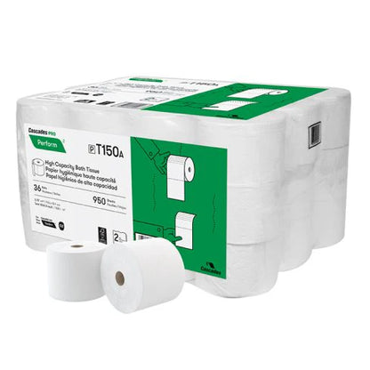 Cascades Pro Perform High Capacity Bathroom Tissue - 36 Rolls, 2-Ply, 950 Sheets - T150