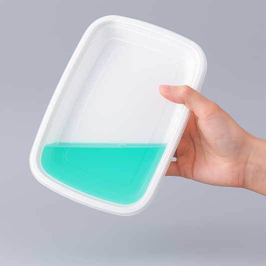 Microwavable Container Rectangular Combo, 150 sets, 32 oz, #White, #DT-32W, (Heavy Duty)
