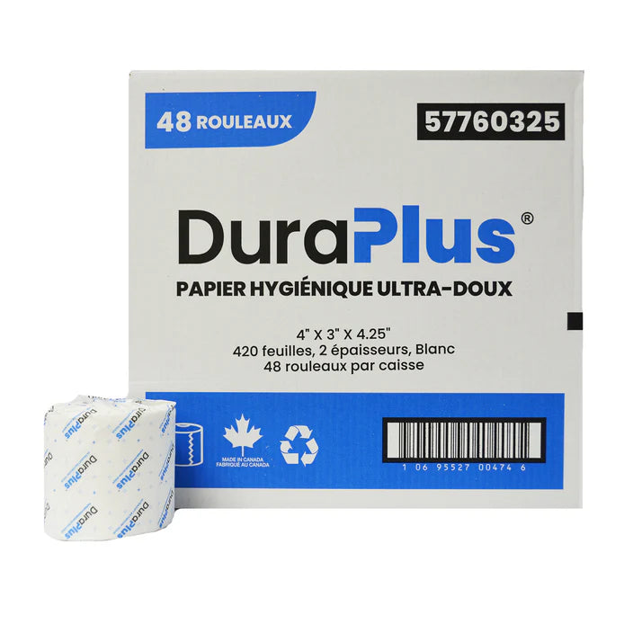DuraPlus Bathroom Toilet Tissue – 2-Ply, 420 Sheets/Roll, 48 Rolls/Case - 57760325