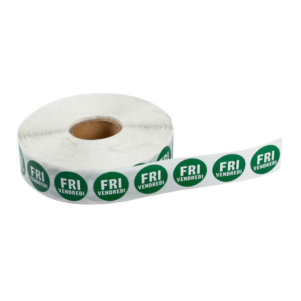 Food Rotation Labels,  3.4", Round, 2000pcs/roll, (2 Rolls/Box),  *FRIDAY*