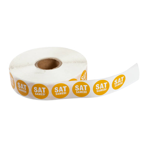 Food Rotation Labels,  3.4", Round, 2000pcs/roll, (2 Rolls/Box),  *SATURDAY*