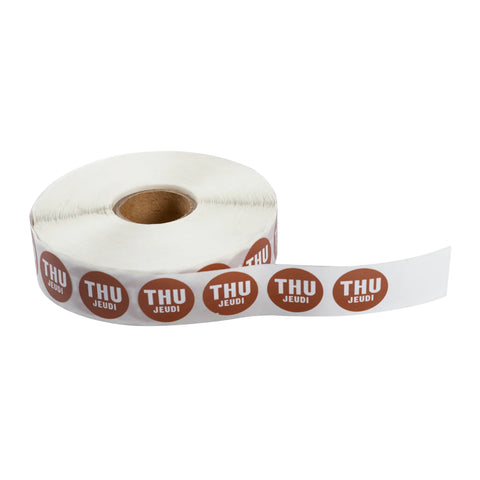 Food Rotation Labels,  3.4", Round, 2000pcs/roll, (2 Rolls/Box),  *THURSDAY*