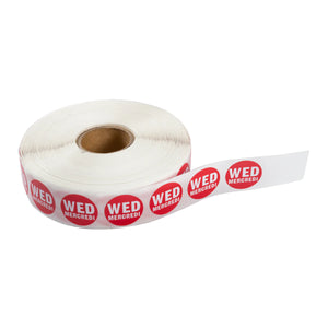 Food Rotation Labels,  3.4", Round, 2000pcs/roll, (2 Rolls/Box),  *WEDNESDAY*