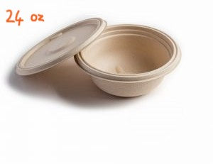 Sugarcane BowL, 24 oz. 500 pcs,(Code:Bowl-24) (Lids: LIDS-BW-24/32/40), #Koality