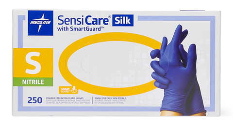 Medical Gloves Dark Blue Nitrile,  Powder-Free, 250 pcs, #SensiCare Silk, #SMALL