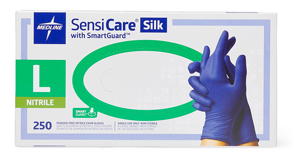 Medical Gloves Dark Blue Nitrile,  Powder-Free, 250 pcs, #SensiCare Silk, #LARGE