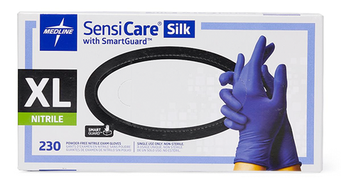 Medical Gloves Dark Blue Nitrile,  Powder-Free, 230 pcs, #SensiCare Silk, #EXTRA-LARGE