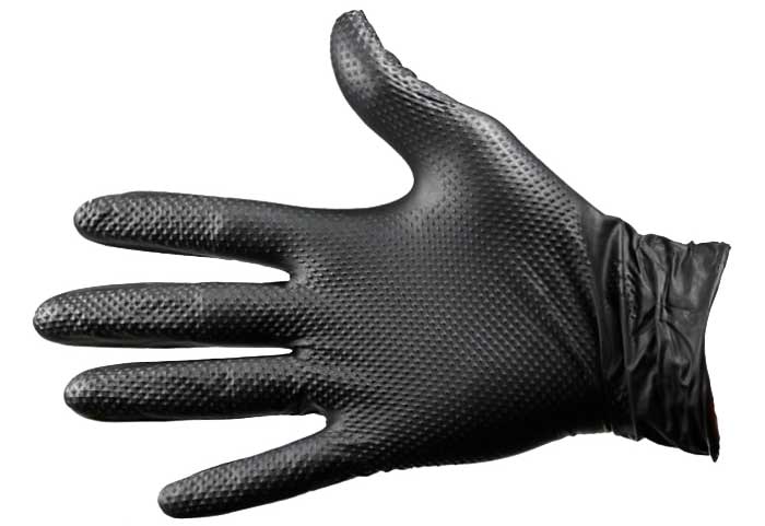 Gloves Black Nitrile,  Powder Free, 100pcs, #Large,