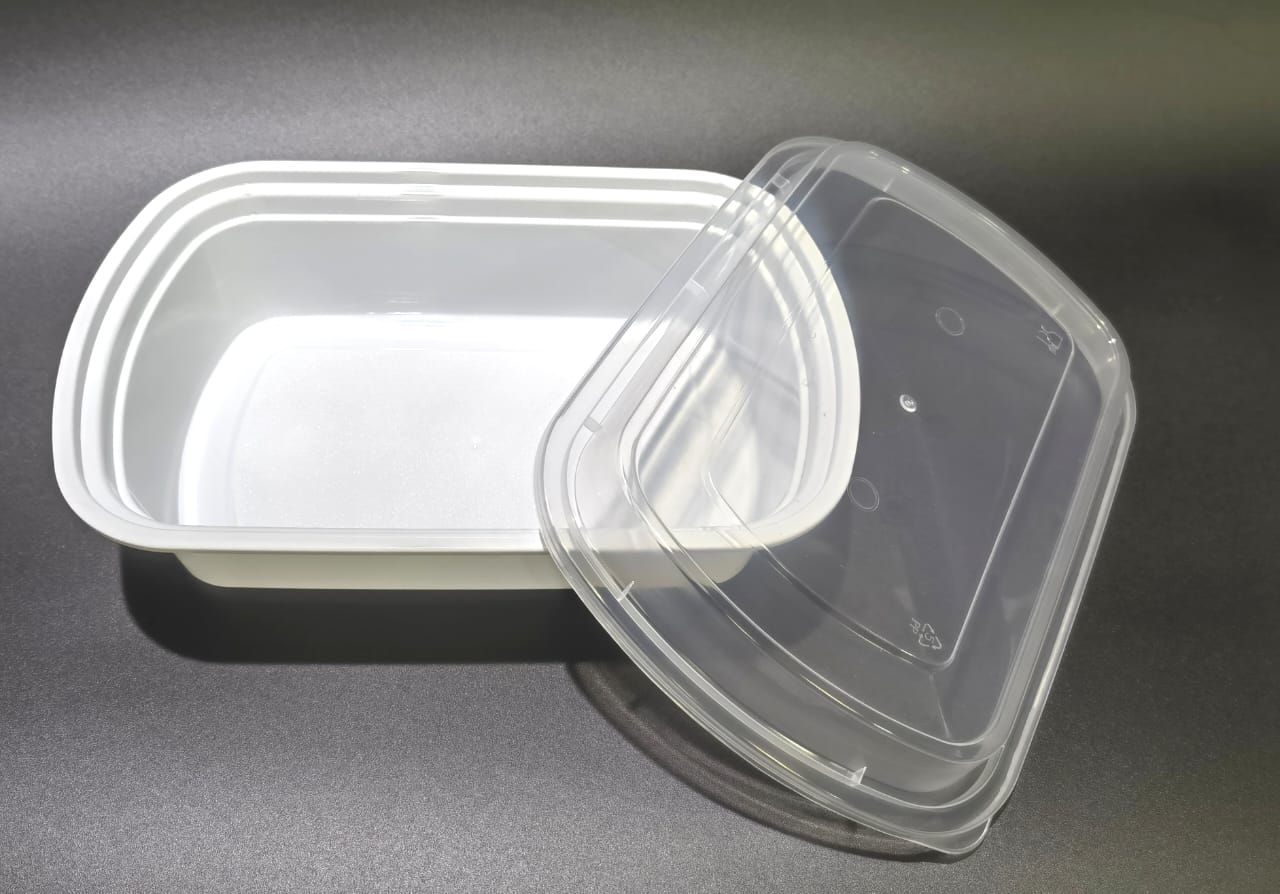 Microwavable Container Rectangular,  150sets, #Dynasco 38 oz, #DT-38W, #White