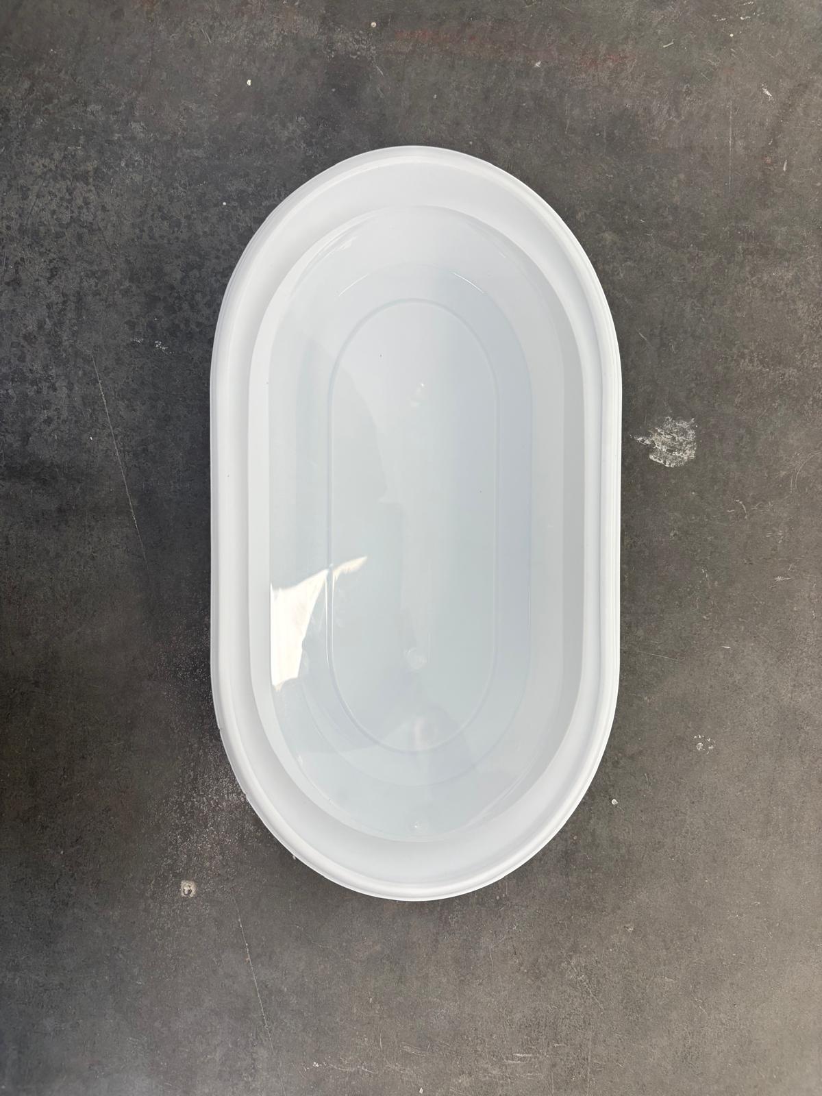 White Sealable Oval Microwave container, ClearLids, Frozen safe, 30 oz,  200 sets