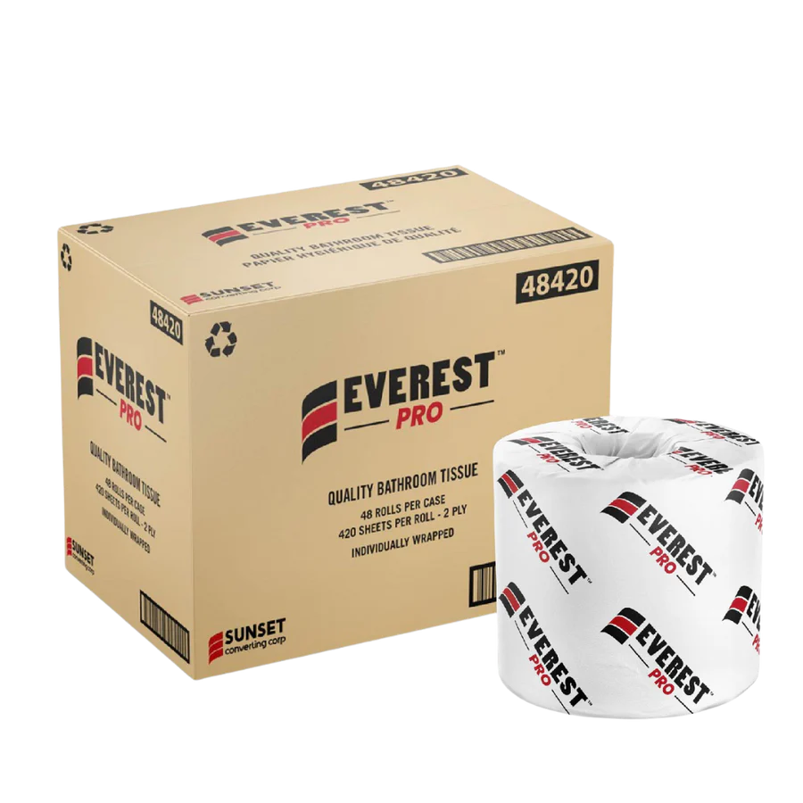 Toilet Tissue, 2 Ply, 420 Sheets, 48 Rolls, Individually Wrapped, #Made In Canada  #Sunset