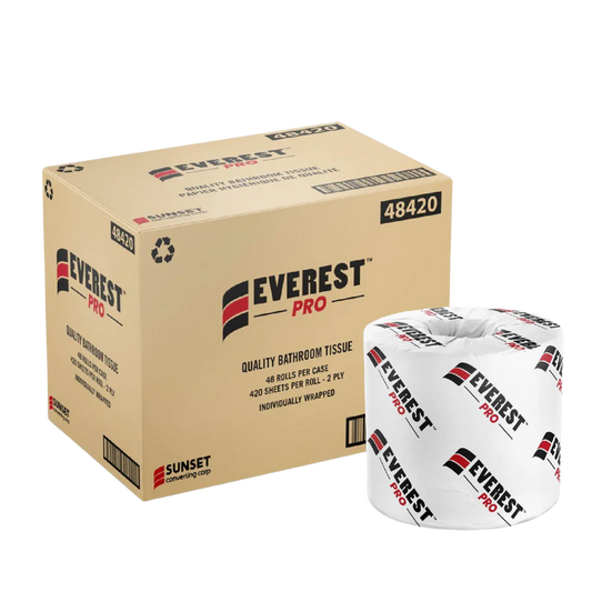 Toilet Tissue, 2 Ply, 420 Sheets, 48 Rolls, Individually Wrapped, #Made In Canada  #Sunset