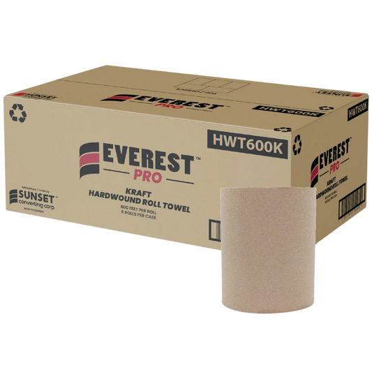 Hand Paper Towel Rolls, #Kraft ,6 Rolls, 7.85" x 600', #HWT600K   #Made In Canada  #Sunset