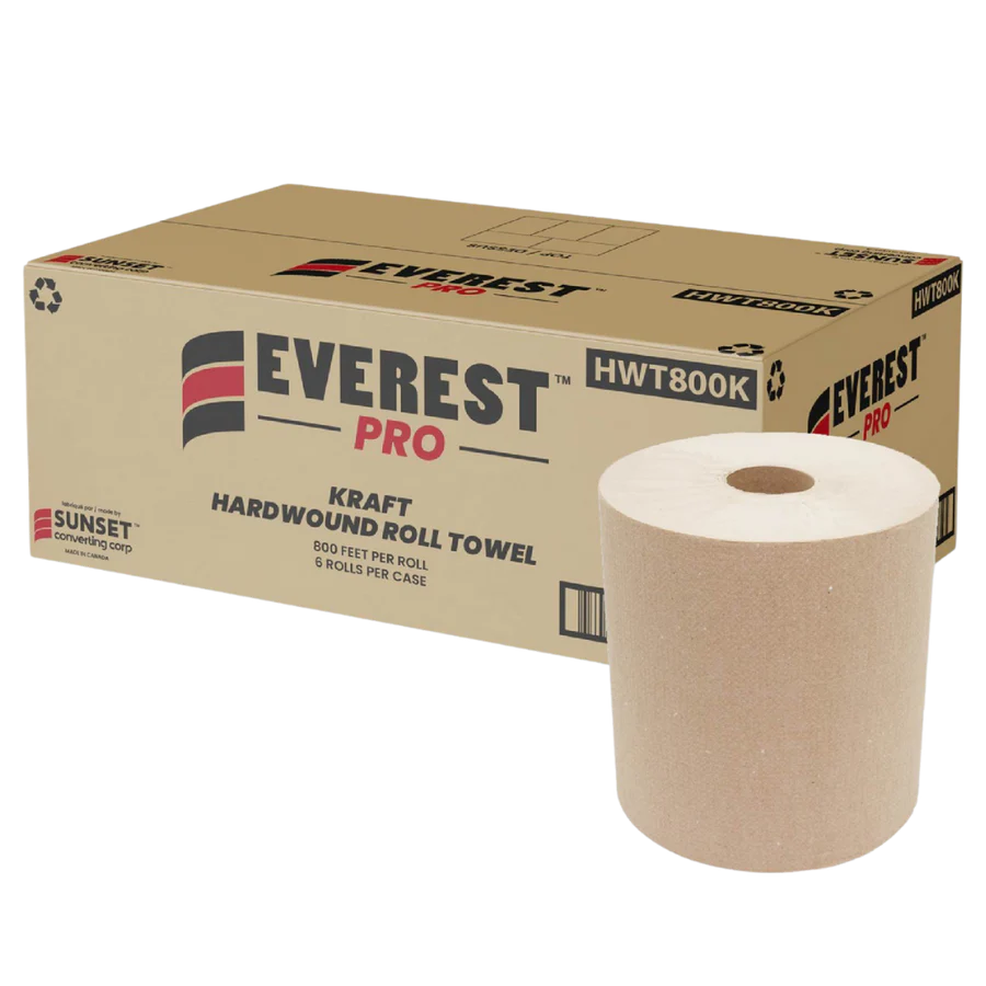 Hand Paper Towel Rolls, #Kraft ,6 Rolls, 7.85" x 800', #HWT800K   #Made In Canada  #Sunset