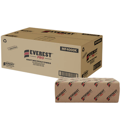 Multi-Fold, Hand Towel Sheet, #Kraft  4000/cs 16pack x 250pcs, #MF4000K  #Made In Canada  #Sunset