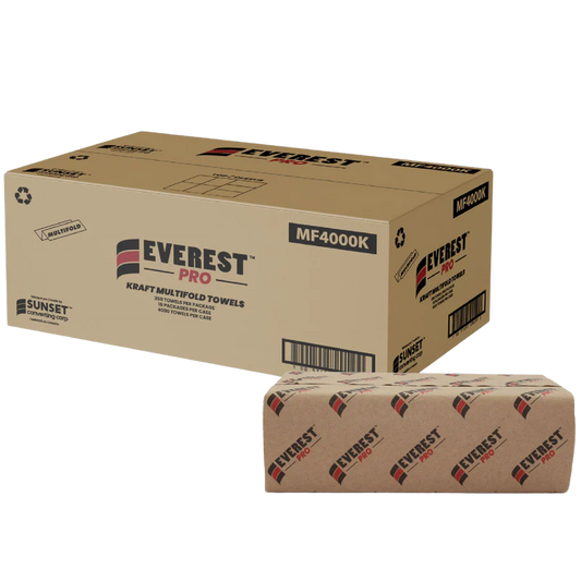 Multi-Fold, Hand Towel Sheet, #Kraft  4000/cs 16pack x 250pcs, #MF4000K  #Made In Canada  #Sunset