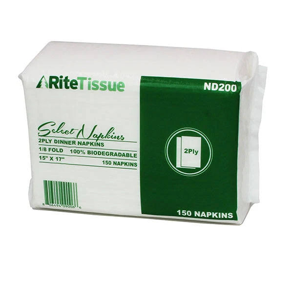 RiteTissue Dinner Napkins – 2-Ply, 1/8 Fold, 3000 pcs