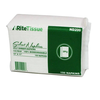 RiteTissue Dinner Napkins – 2-Ply, 1/8 Fold, 3000 pcs