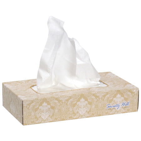 Society Hill Facial Tissue, 30/box, 2 ply x 100 sheets