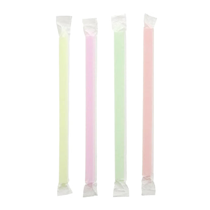 Straw Bubble Tea #Individually Wrapped,  8.5'', ( Bag Of 500 pcs ), **Open Box**