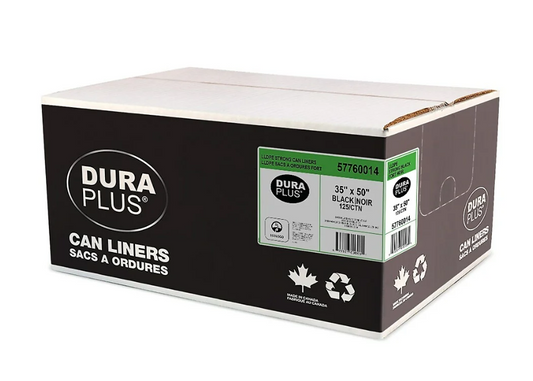 DuraPlus Can Liner - LLDPE - 35" x 50" - Strong - Black - 125 Pack