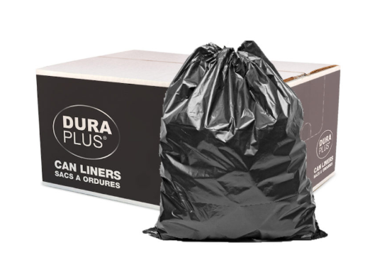 DuraPlus- Garbage Bags - LLDPE - 26" x 36" - Strong - Black - 250 /cs