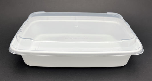 Microwavable Container Rectangular Combo , #58oz, 150 Sets, #White #KY-58W (Regular)