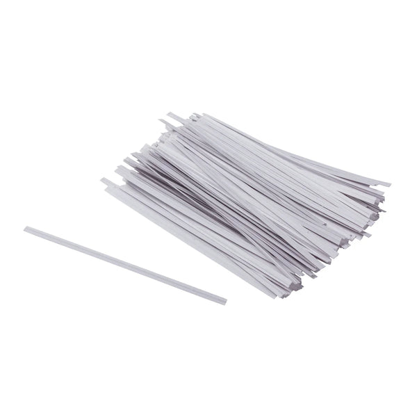 Twist Ties,  White Strips,  4 x 1/8'''' ,   2000 pcs, #TT4W