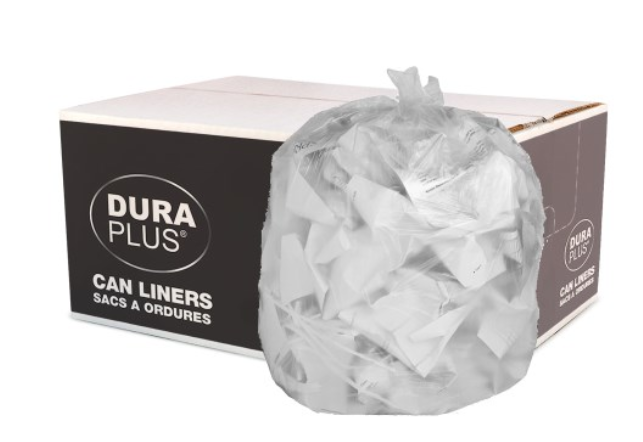 DuraPlus Clear Garbage Bags – LLDPE, Regular, 26 in x 36 in, 250/Case