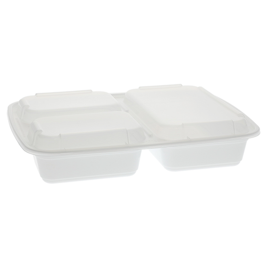 Microw Container Rect Combo, 9'', #39 oz, 3-Comp, 150sets ,#White,  #KY-339W  (Regular)