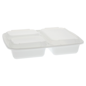 Microw Container Rect Combo, 9'', #39 oz, 3-Comp, 150sets ,#White,  #KY-339W