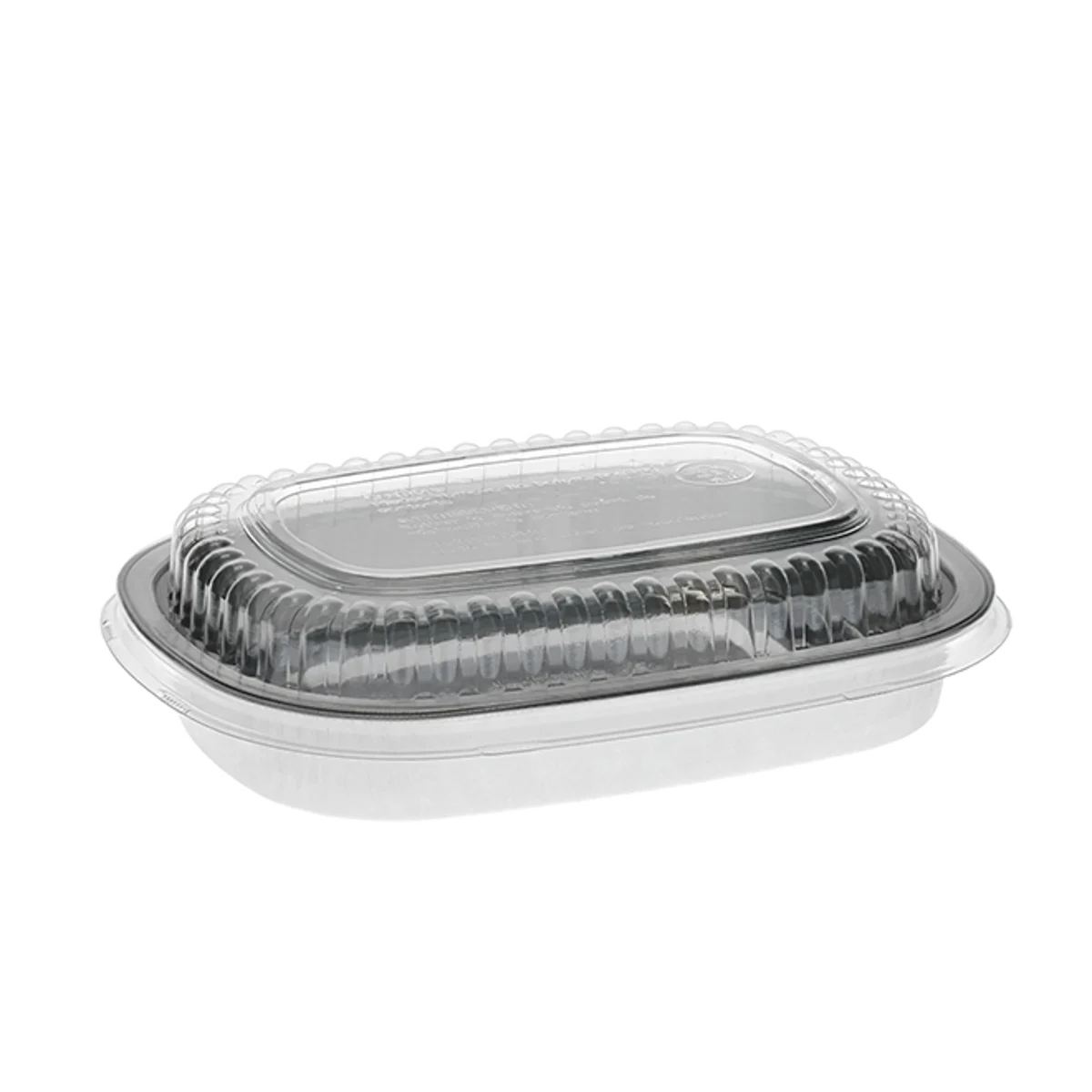 Aluminum Classic Carry-Out Container with PET Dome Lid - 22 oz, 8.2 x 6.2 x 1.3, 100/Case