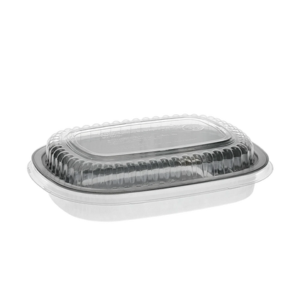 Aluminum Classic Carry-Out Container with PET Dome Lid - 22 oz, 8.2 x 6.2 x 1.3, 100/Case