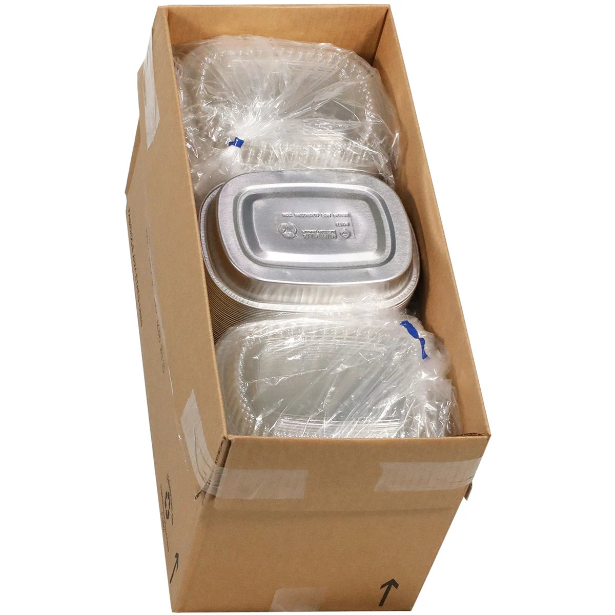 Aluminum Classic Carry-Out Container with PET Dome Lid - 22 oz, 8.2 x 6.2 x 1.3, 100/Case
