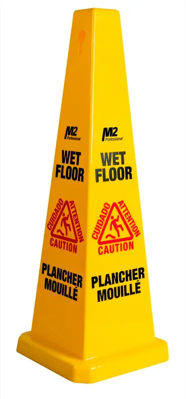 4-Sided Safety Caution Cone Sign, 36'' - Small,  #Distribution Plus,  Made In Canada